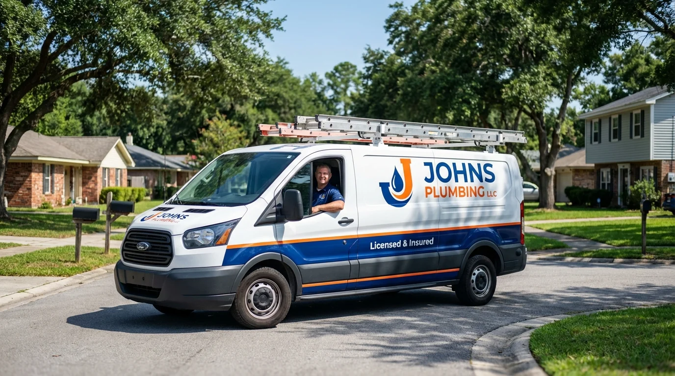 Johns Plumbing LLC service van in Wellington, UT